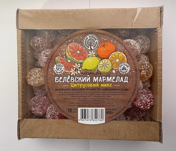 №1 Мармелад белевский на фруктозе 800г "Цитрусовый микс"    в Новотроицке