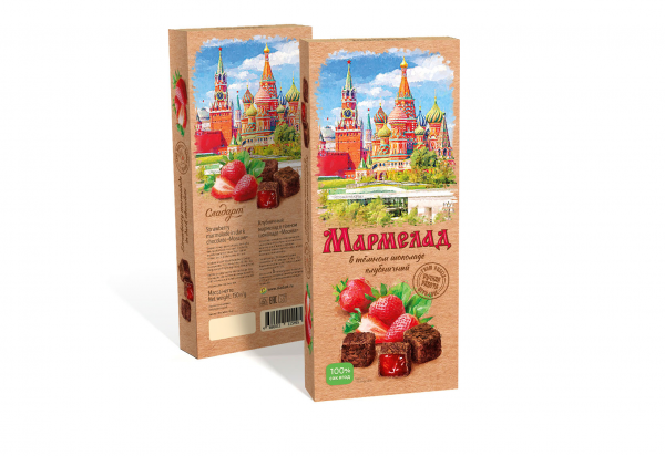 №2 Сладарт Мармелад Клубничный в темном шоколаде, 150г  в Новотроицке